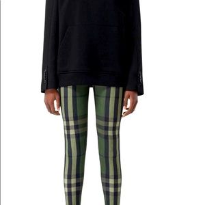 Green Burberry Madden Check Leggings (NWT) - Size XL